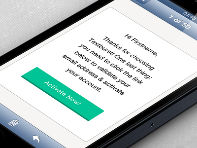 Textburst activation email html iphone responsive