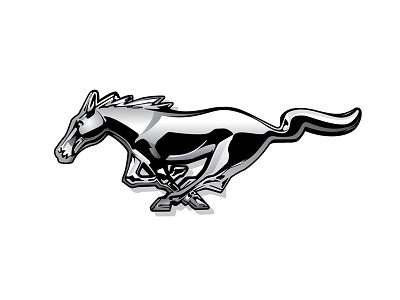 Mustang Emblem chrome contrast ford horse illustration mustang reflective