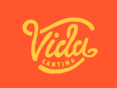 Vida Cantina - Logo Development cantina drawn hand lettering lockup logo script stamp stencil type typography