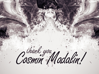 Thank you! @Cosmin Madalin! cosmin madalin thank you