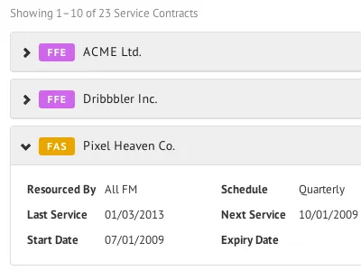 Service Contracts work in progress