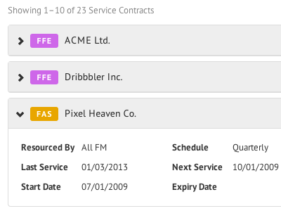 Service Contracts work in progress