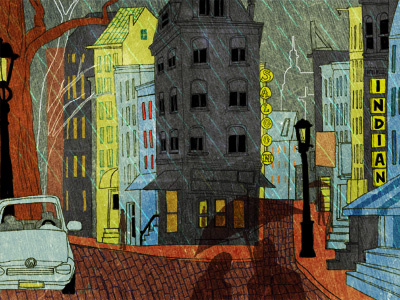 Rain amsterdam illustration sketchbook