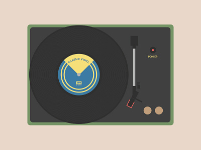 Turntable Details fun icon illustration minimal player record turntable vector vintage