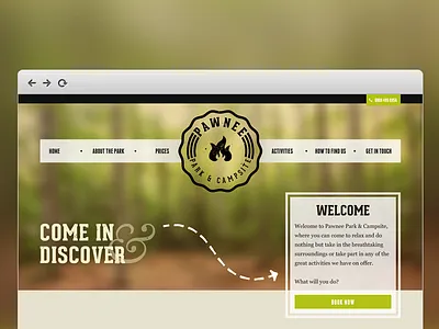 Header design camping design feedback header hero home homepage showcase site web website