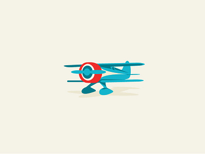 Little Blue Plane airplane logo plane retro travel vintage