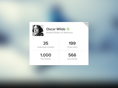 Profile widget clean flat profile social story ui widget