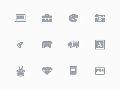 Categories icons ui