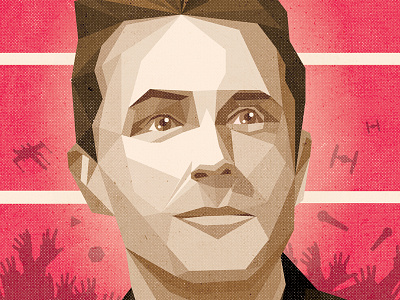 'Nerds Win!' Maxim Magazine // Chris Hardwick Illustration chris hardwick dan kuhlken dkng editorial face geometric head magazine maxim nathan goldman nerdist polygonal portrait vector