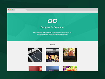 Portfolio Site V2 clean design flat green light minimal portfolio simple site ui ux web