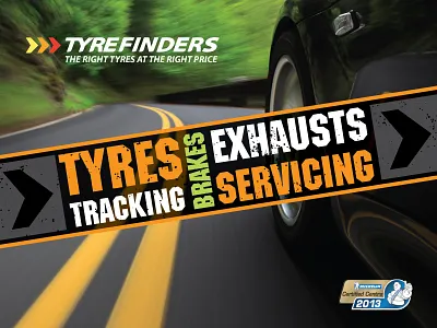Tyrefinders car graphic design poster road