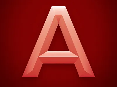 The Letter A a block gradient letter pink red shadow type
