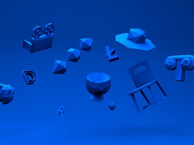 Design stuff 3d blue design illustration low poly