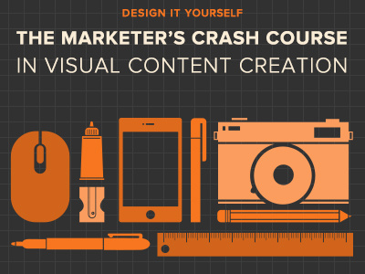 Ebook Cover camera crash course designer ebook glue hubspot illustration iphone marker marketer mouse pen pencil pencil sharpener ruler tools