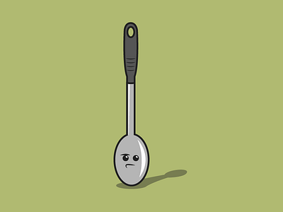 The Baddest Spoon Alive adobe baddest mofo spoon alive being cartoon creature cs6 eat eating face handle illustration illustrator kitchen metal nick chamberlin silver spoon tool utensil