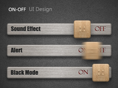 On/off Wood metal off on steel switch ui wood