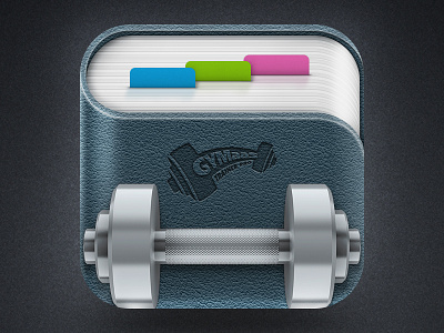 App icon book cubism dumbbell fitness icon sport