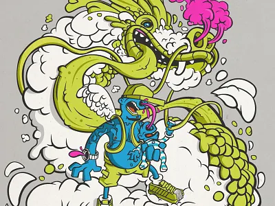 learning to fly dragon funky kirpluk t shirt vector