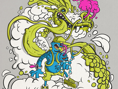 learning to fly dragon funky kirpluk t shirt vector