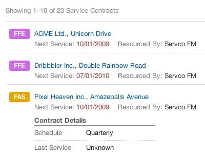Service Contracts work in progress