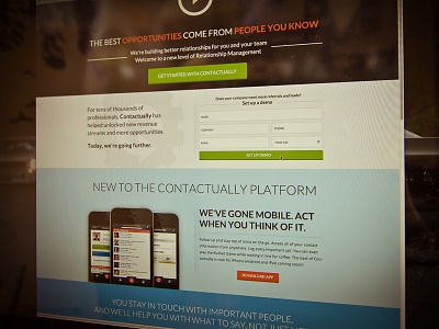 Contactually Landing Page contactually design desktop mobile screen ui user interface ux website