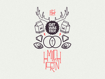 Oh Deer. deer diamonds eyes freshlikehell illustration lightning milk