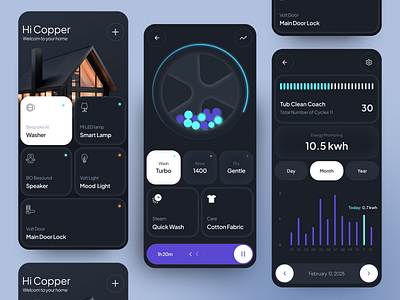 Smart Home App Design app ui control home design home home monitoring homeautomation hometech interiordesign mobile app mobile smart home remote control smart device smart devices smart home smart home app technology ui ui ux webdesign