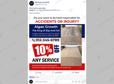 Exterior Cleaning Services Social Media Post Design deck cleaning facebook post