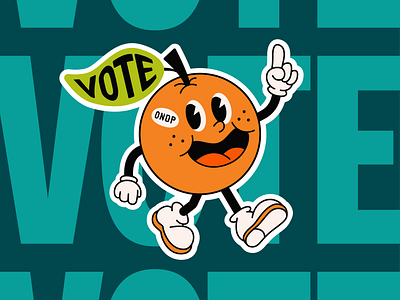 Ontario NDP Orange Mascot brand design brand identity branding canadian politics character character illustration design drawing graphic design illustration logo mascot ndp orange political branding political graphics politics rubberhose sticker vote