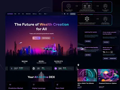 Futuristic Crypto Trading Platform blockchain crypto crypto trading cyberpunk decentralized exchange defi finance fintech futuristic liquidity modern platform design trading typography ui design ux design ux ui design web design web3 website