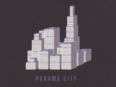 Panama City cash city money panama tax vector