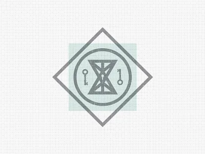 Locked brand circle diamond hourglass keys lock logo mark square