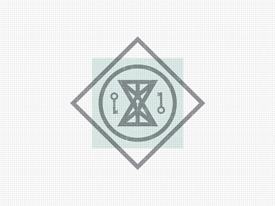 Locked brand circle diamond hourglass keys lock logo mark square