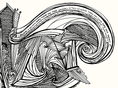 Dream the Universe detail abstract design doctor who illustration pen