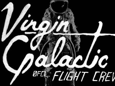 Virgin Galactic astronaut galactic hand drawn lettering space type virgin