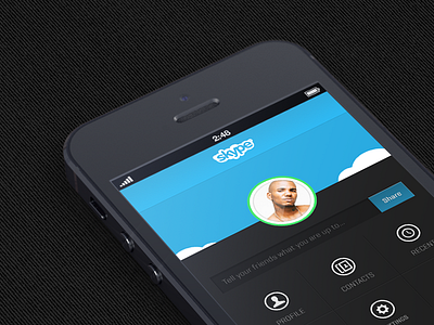 A clean responsive web solution for Skype app blue dark ios iphone ui