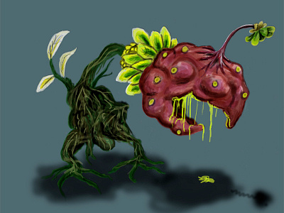 Plant monster concept creature design illustration