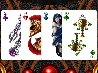 Full Deck of Fantasy Playing Cards cards clubs decean deck diamonds digital fantasy full goblet helmet illustration king nelutu painting photoshop playing queen red spade sword