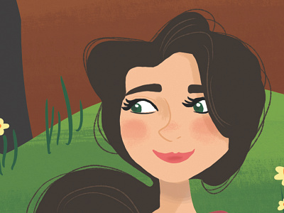 Half Sister character design childrens digital editorial