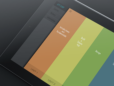 Camp color drawer ipad left nav slidebar ui