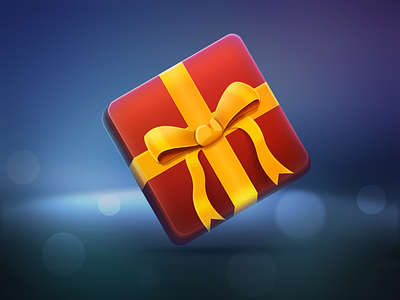 Red Gift Box bokeh box gift box giftbox ios red ribbons yellow