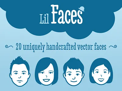 Lil Faces - Vector pack avatar creative market face faces head man vector women