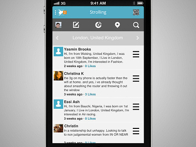 Social Network App design flat ios social network ui ux