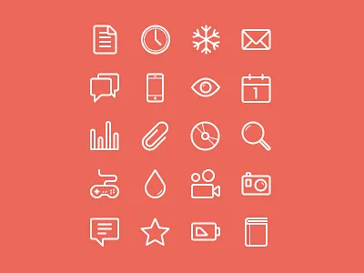Flat Stroke Line Icons Set Vol1 flat icons line set stroke