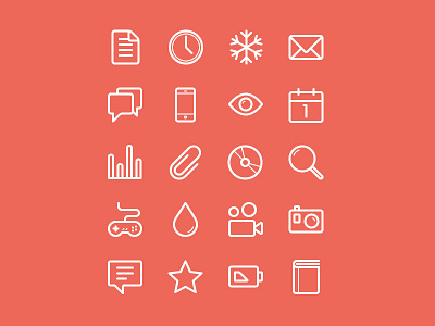 Flat Stroke Line Icons Set Vol1 flat icons line set stroke