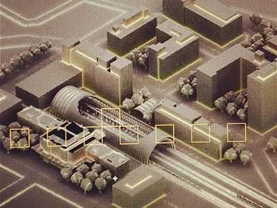 Train Station [Process Render] architecture block buildings city iso isometric low poly lowpoly process render rendering station town trains trees