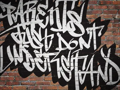 Parents Don't Understand brick brush graffiti illustrator pen tool photoshop