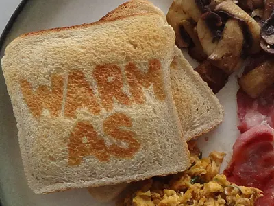 Warm as.. lettering toast type typography