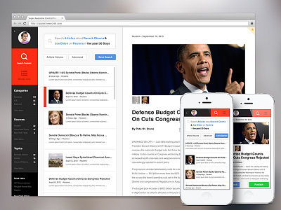 Content Exploration (concept) gallery icon icons image mobile mock news newscred profile responsive search