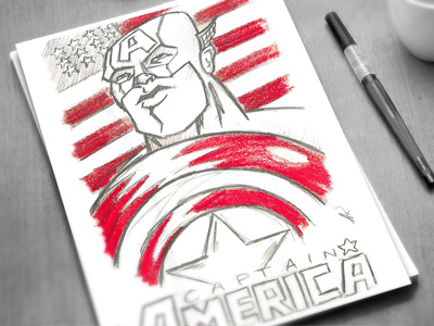 Captain America illustration sketch sketches